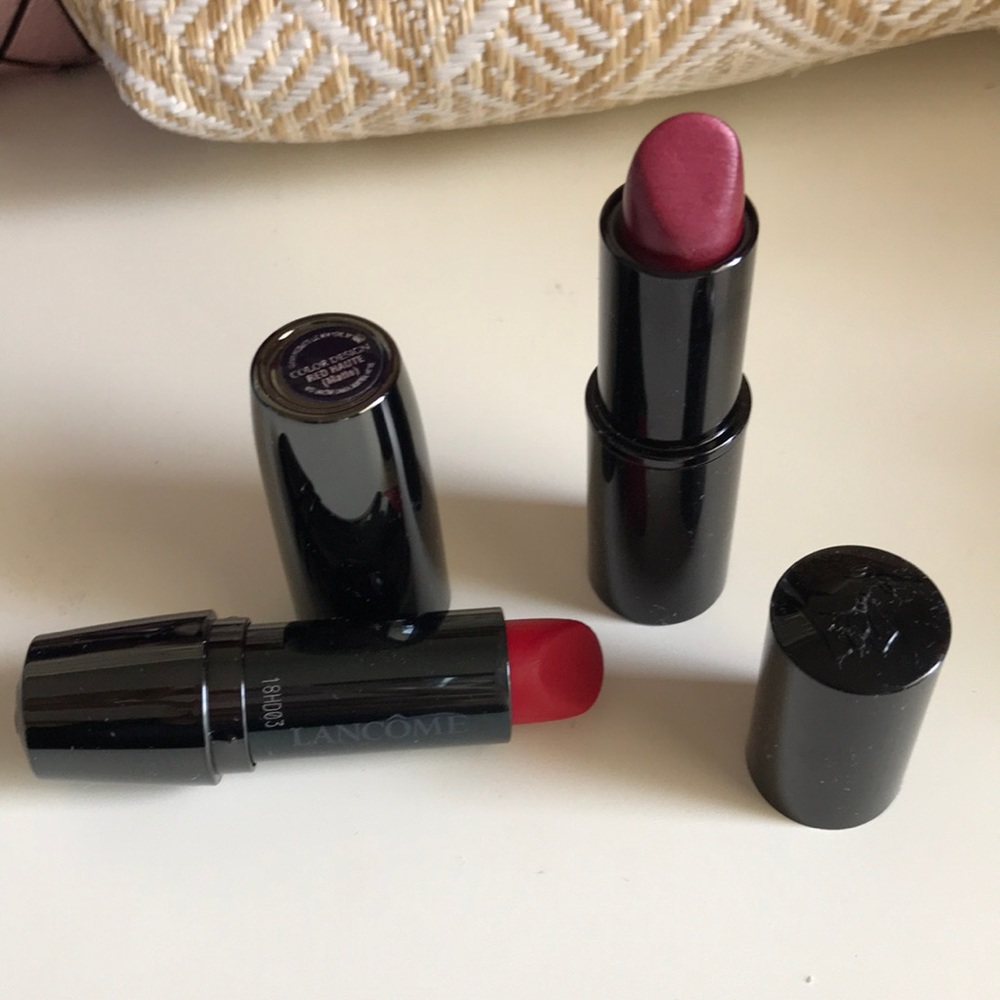 3 Lancome lippies + MUFE lippie